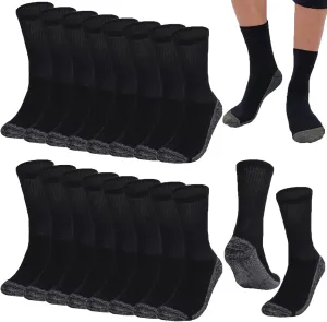 20 Pairs Crew Athletic Socks for Men Moisture Wicking Cushion Crew Socks for Sport Running Traveling