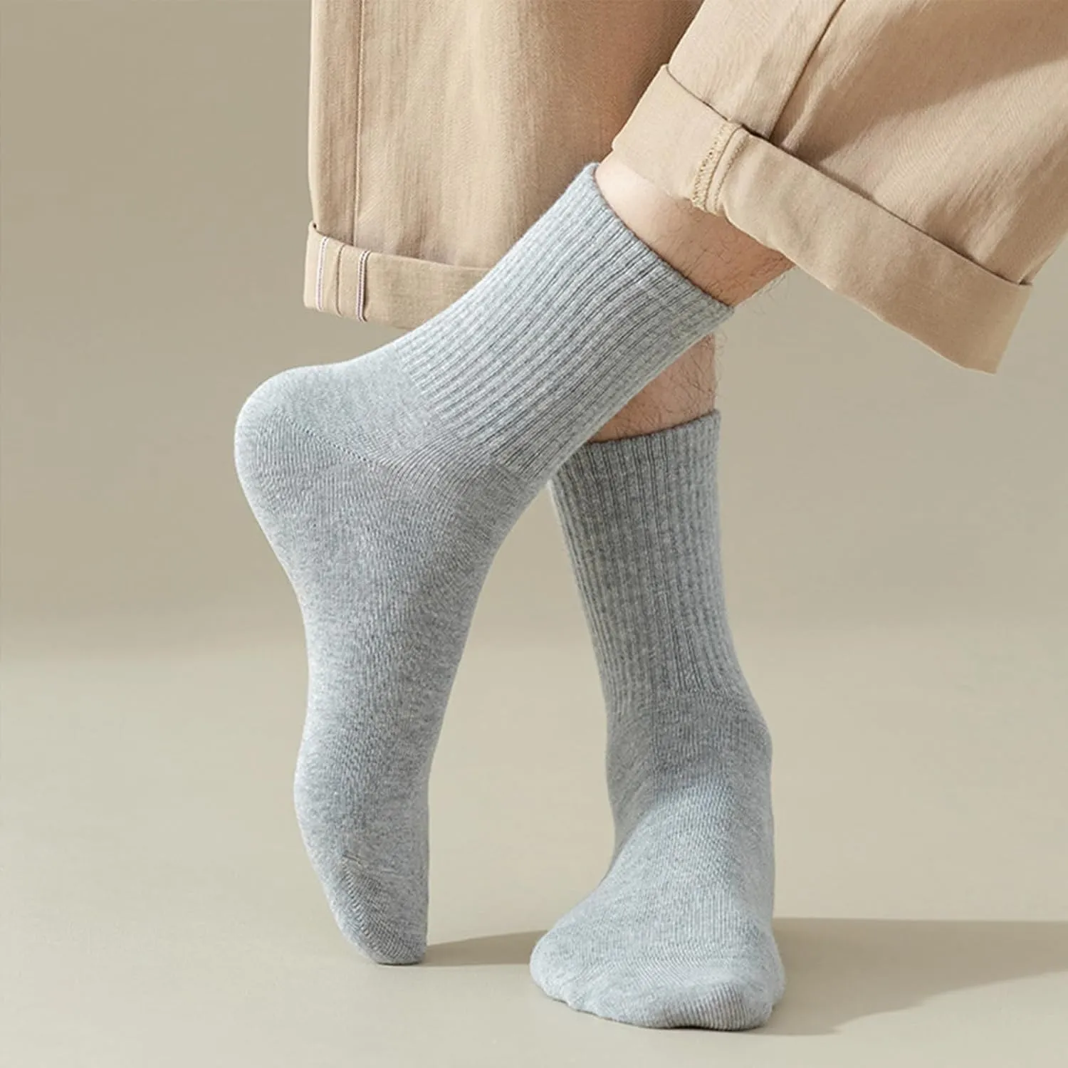 20 Pairs Crew Athletic Socks for Men Moisture Wicking Cushion Crew Socks for Sport Running Traveling