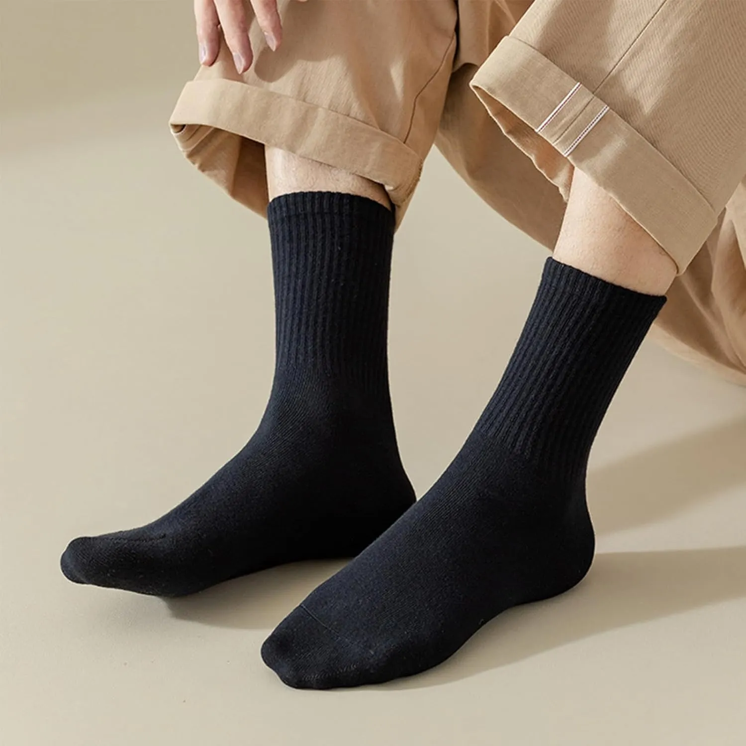 20 Pairs Crew Athletic Socks for Men Moisture Wicking Cushion Crew Socks for Sport Running Traveling