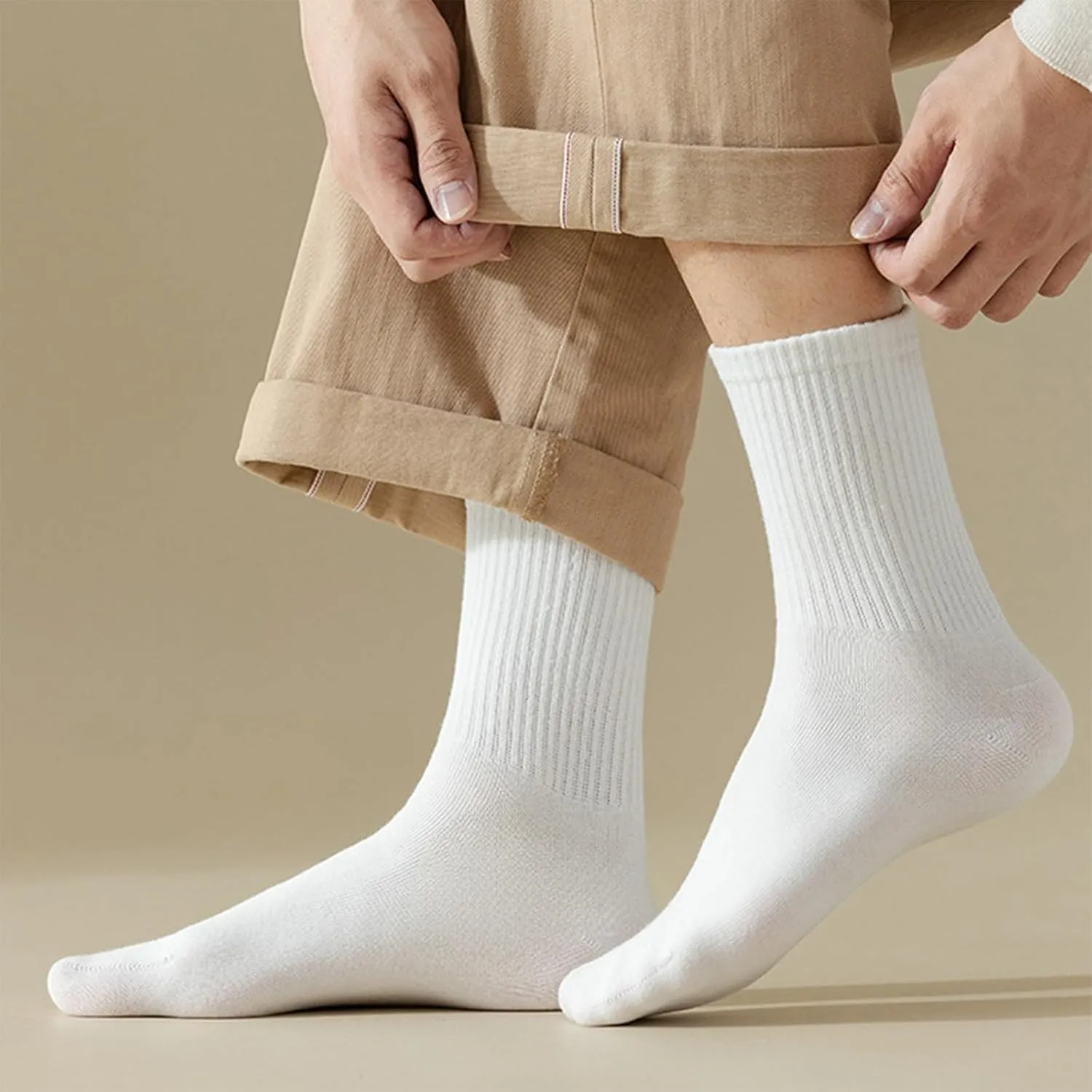 20 Pairs Crew Athletic Socks for Men Moisture Wicking Cushion Crew Socks for Sport Running Traveling