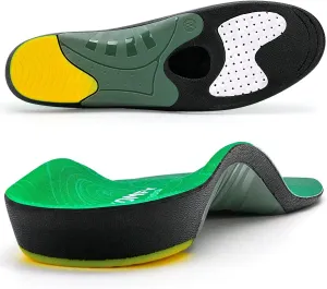 (210 lbs) Walkomfy Heavy Duty Support Plantar Fasciitis Insoles Arch Support Orthotic Inserts for Big & Tall Men Women, Flat Feet Heel Pain Relief Orthotics,Work Boots Gel Shoe Insoles,Green