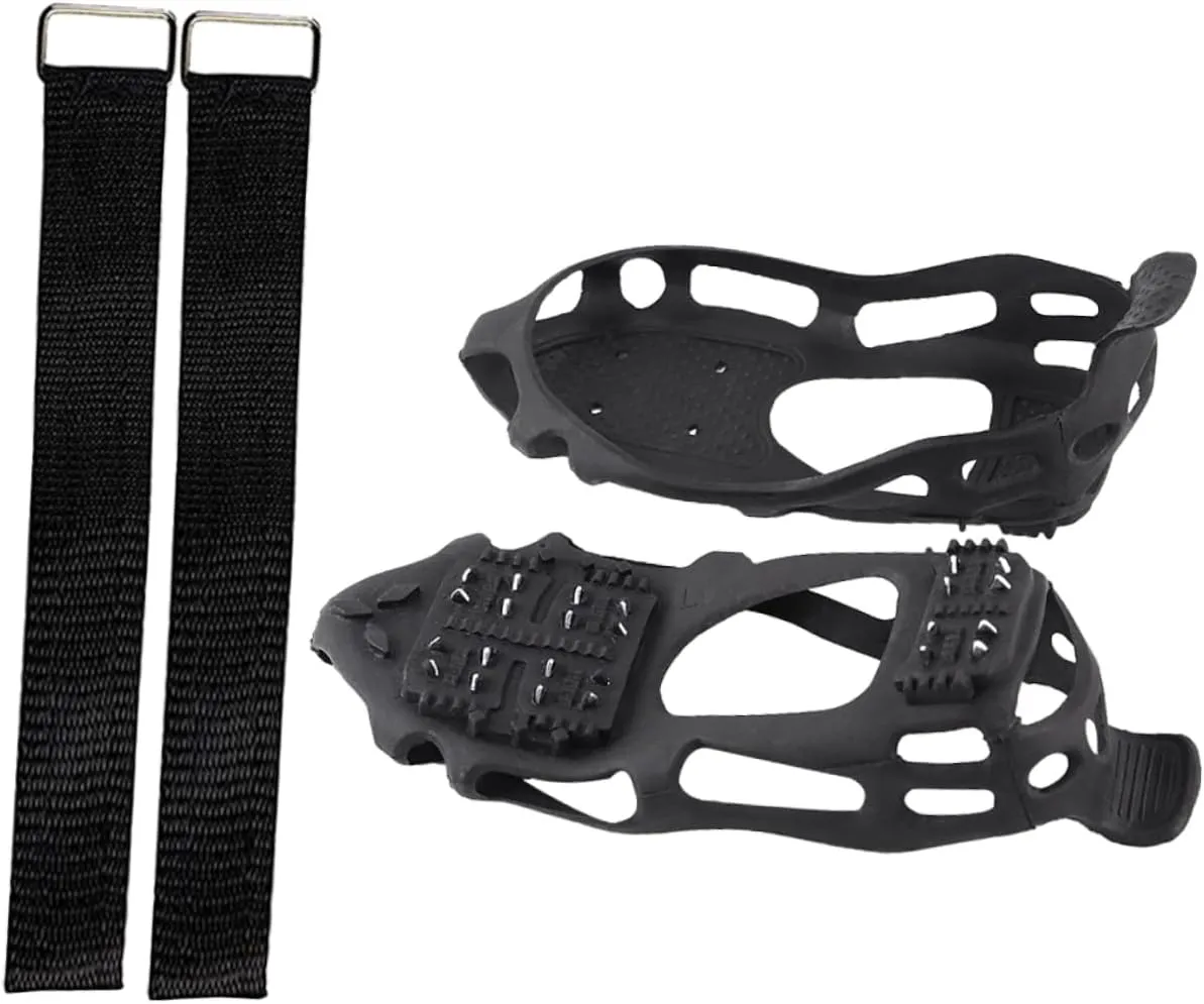 24 Tooth Ice Grippers Snow and -Slip Boot Covers for Hiking Winter Outdoor Sports