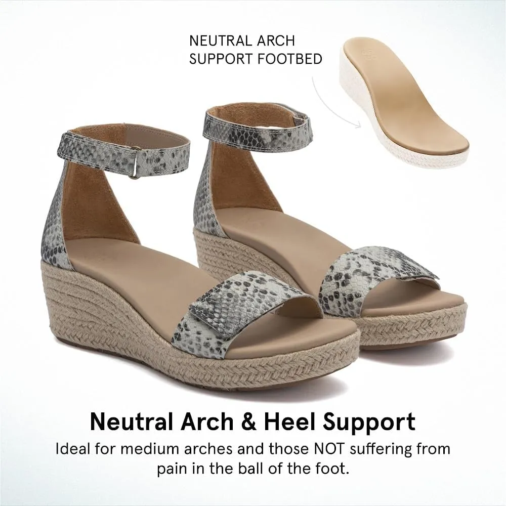 ABEO Riviera Ankle Sandals For Women | Arch Support Sandals Women's | Wedge Sandals For Women | Built-In Orthotic Insole
