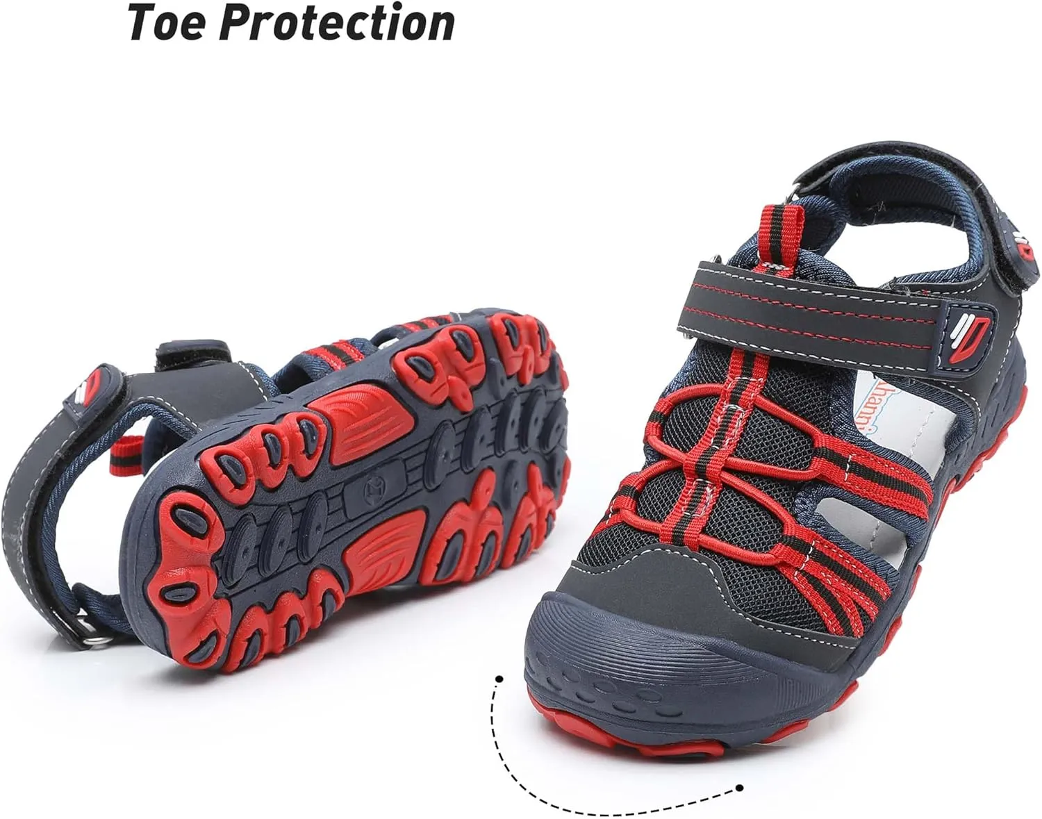 Ahannie Boys Girls Outdoor Sport Sandals,Kids Closed Toe Beach Sandals, Toddler Summer Shoes