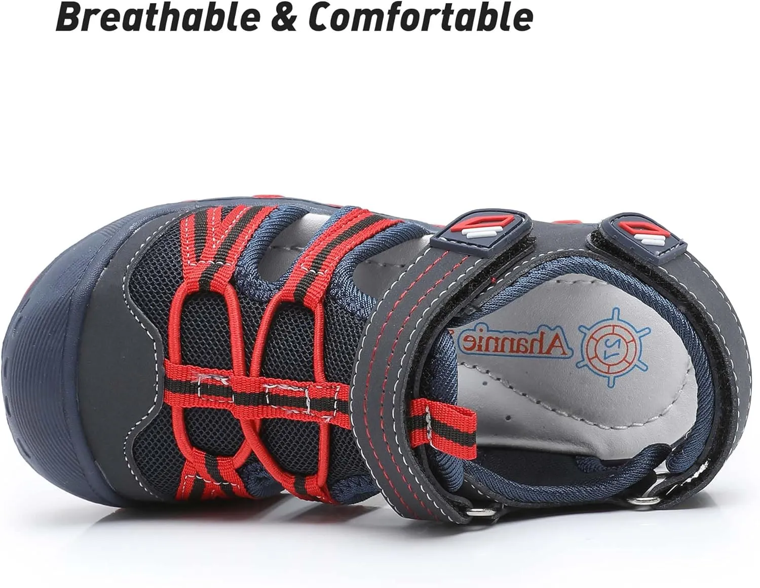 Ahannie Boys Girls Outdoor Sport Sandals,Kids Closed Toe Beach Sandals, Toddler Summer Shoes