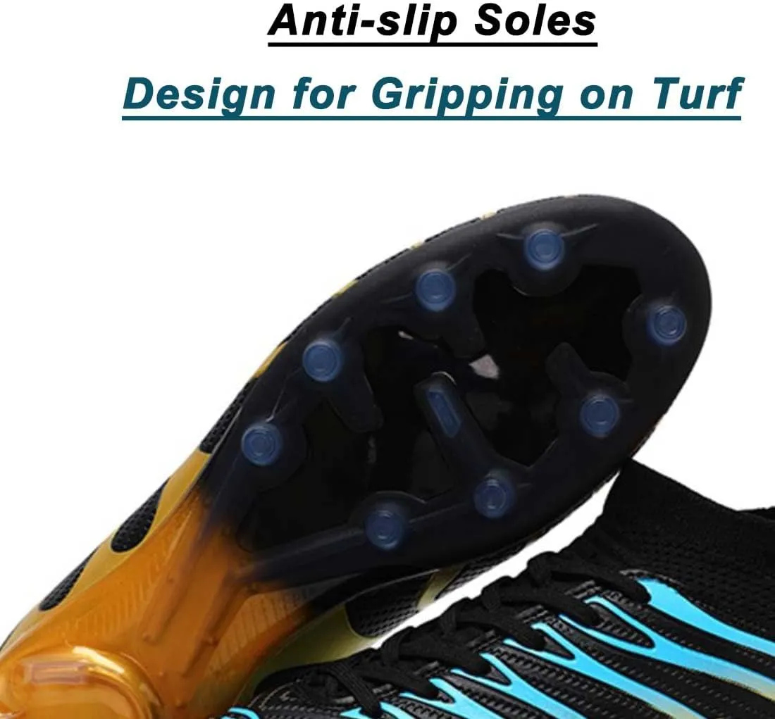 ailishabroy Mens Soccer Cleats Outdoor Spikes: Unisex Football Shoes Indoor Turf
