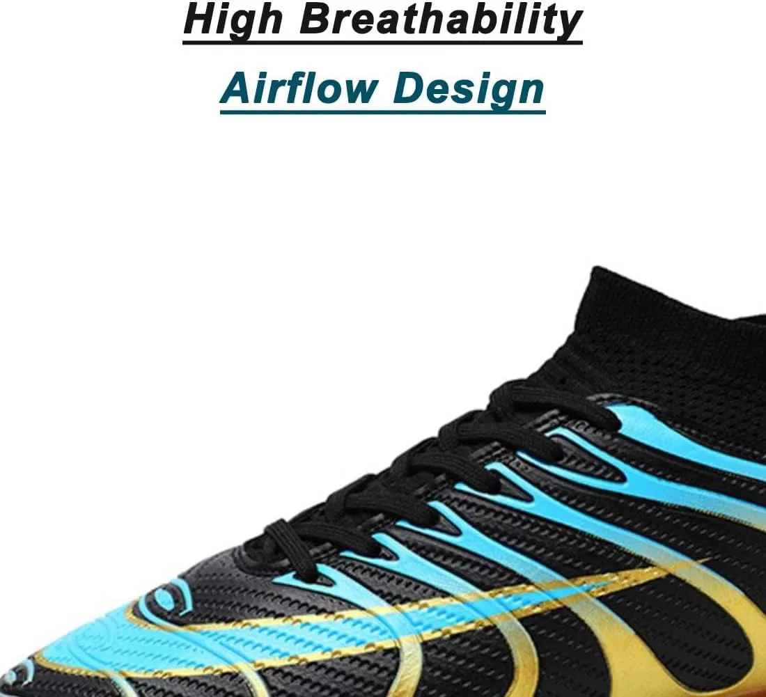 ailishabroy Mens Soccer Cleats Outdoor Spikes: Unisex Football Shoes Indoor Turf