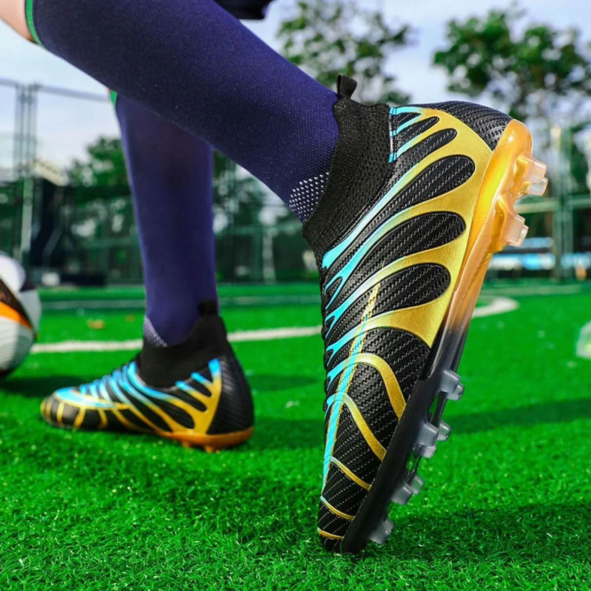 ailishabroy Mens Soccer Cleats Outdoor Spikes: Unisex Football Shoes Indoor Turf