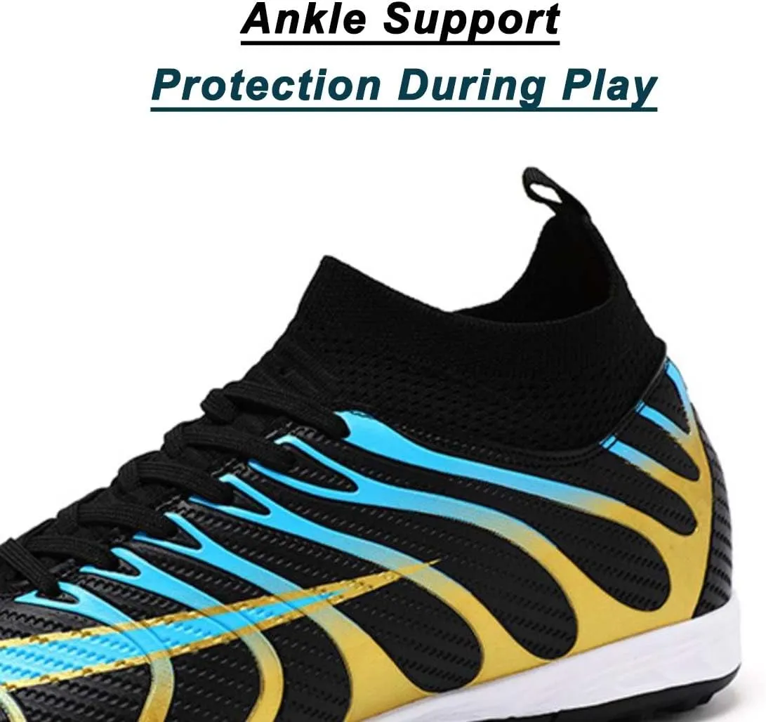 ailishabroy Mens Soccer Cleats Outdoor Spikes: Unisex Football Shoes Indoor Turf