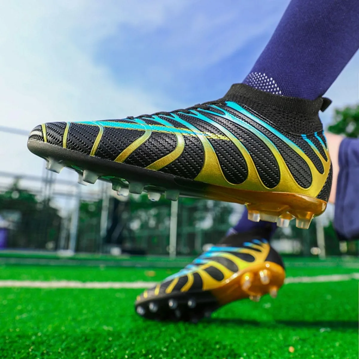 ailishabroy Mens Soccer Cleats Outdoor Spikes: Unisex Football Shoes Indoor Turf