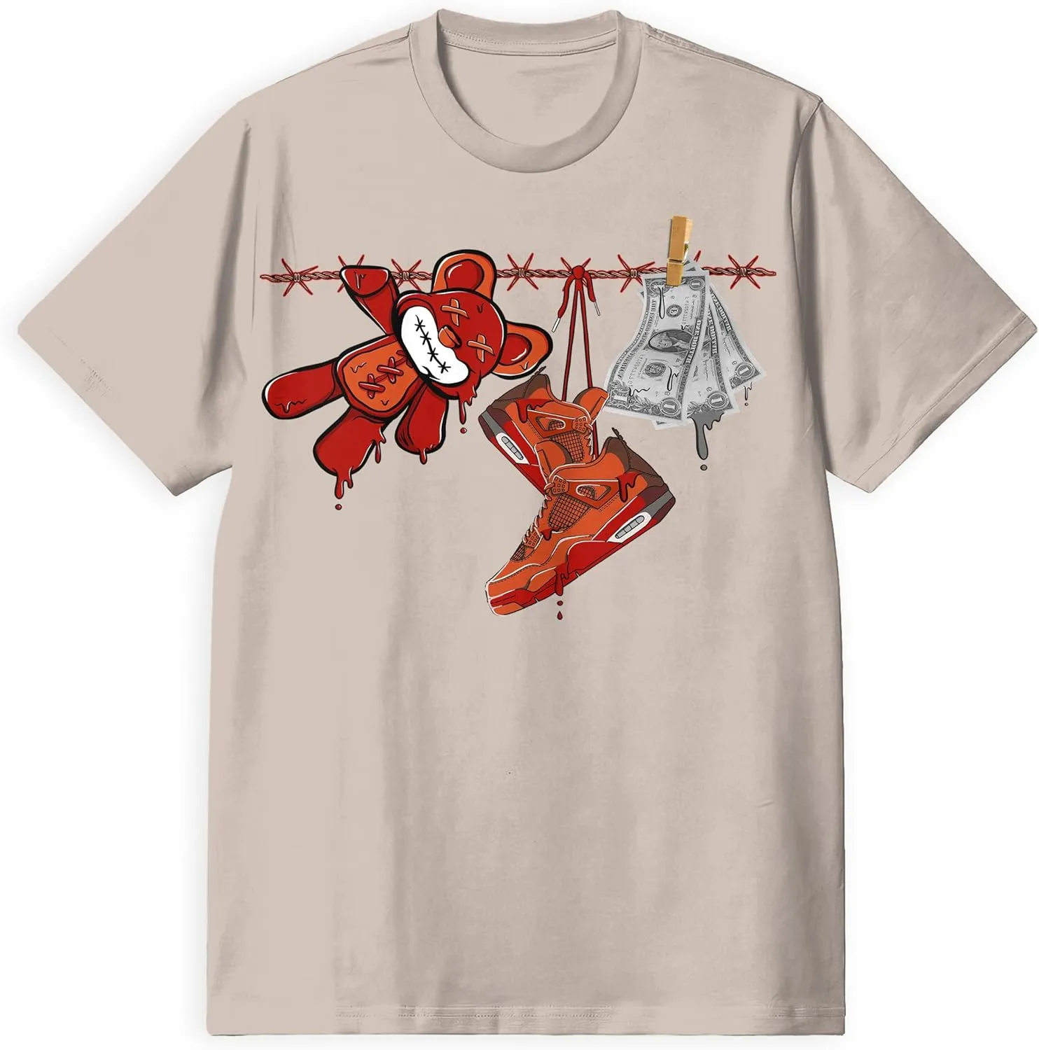 AJ 4 Brick by Brick 4s Shirt, Shoes Drip, Shirts Match Sneakers 2D Sneaker T-Shirt Teee