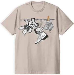 AJ 5 Reverse Metallic 5s Black White Shirt, Shoes Drip, Shirts Match Sneakers 2D Sand Sneaker T-Shirt Tee