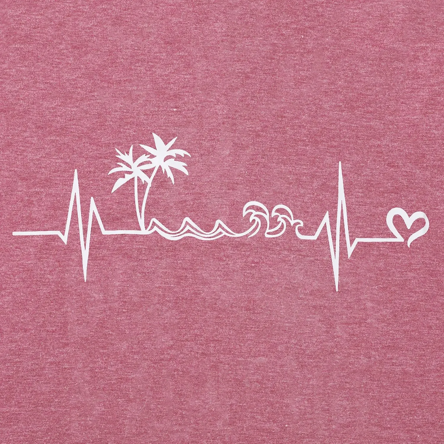 ALLTB Beach Tank Tops Women Beach Waves Sleeveless Shirt Hawaiian Ocean Vest Heartbeat Tank Summer Family Vacation Tanks