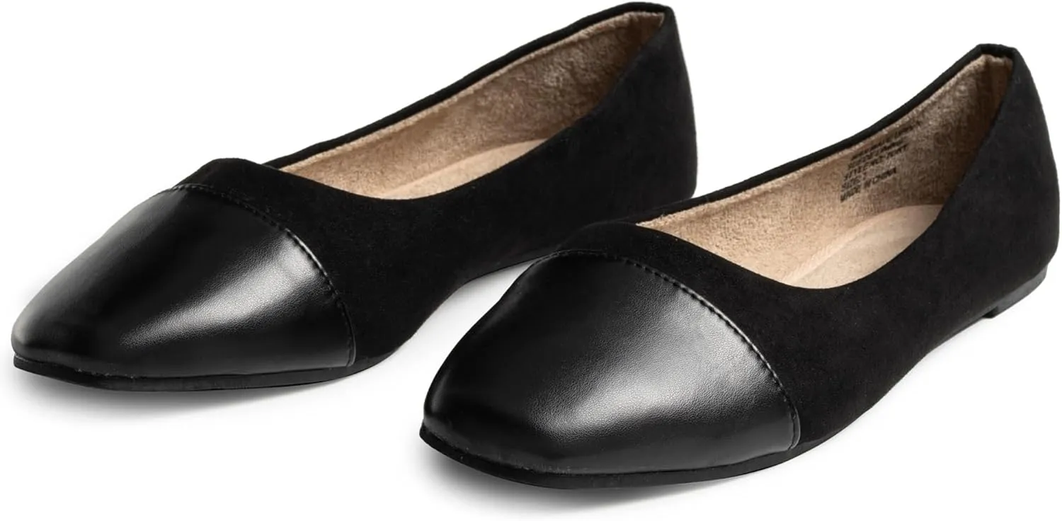Alpine Swiss Tory Womens Square Toe Ballet Flats Cap Toe Slip On Comfort Shoes