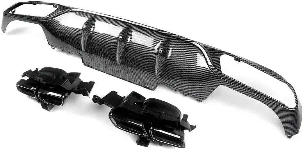 AMG Carbon Style Car Rear Bumper Protector with Diffuser Compatible For Mercedes W213 E200 E300 2016-2020