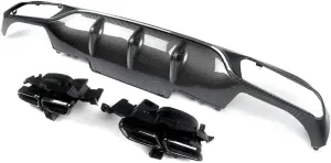 AMG Carbon Style Car Rear Bumper Protector with Diffuser Compatible For Mercedes W213 E200 E300 2016-2020