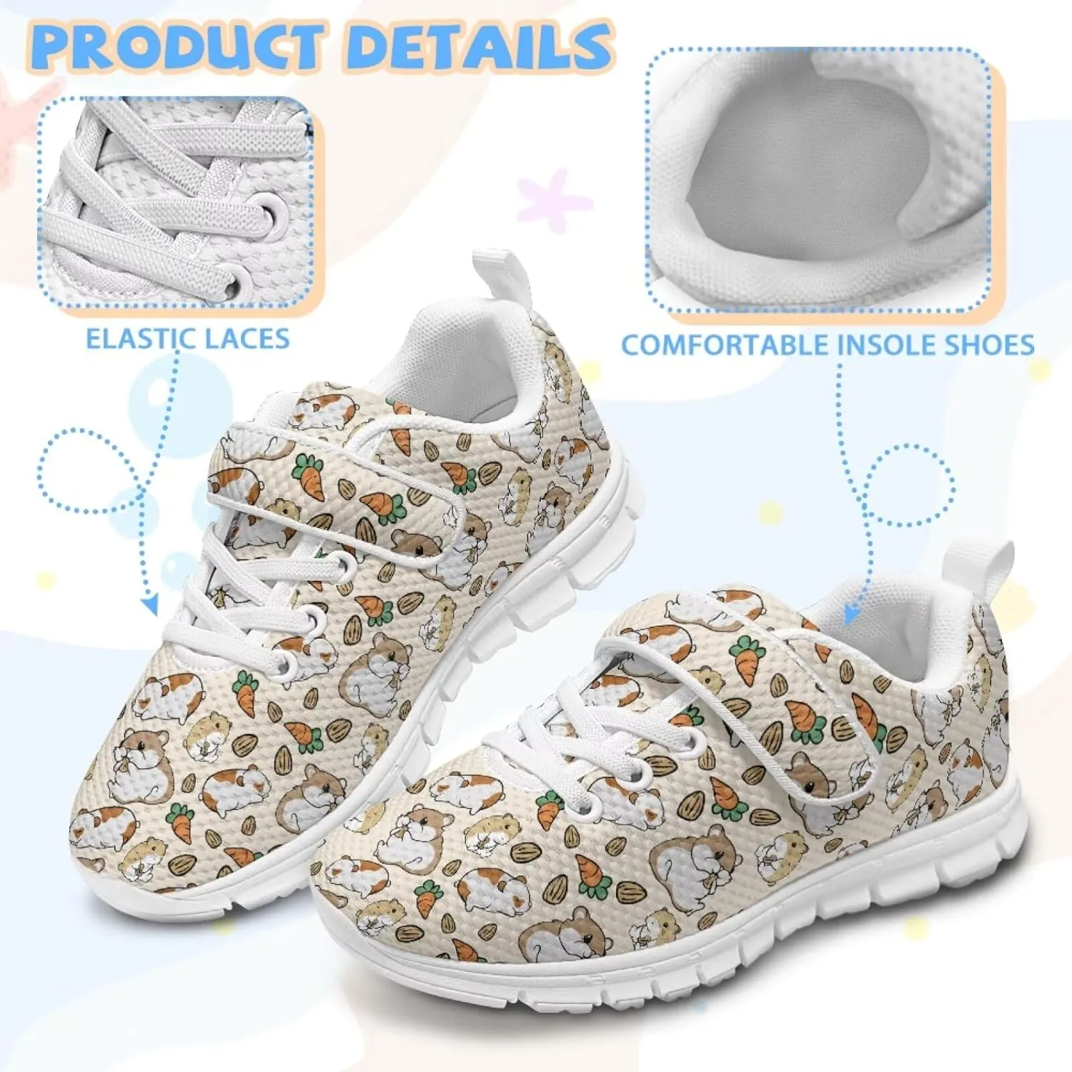 Animal Pattern Running Shoes Boys Girls Sneakers Walking Shoes Fashion Design Single Buckle Tennis Shoes Breathable Lightweight Ideal for Kids