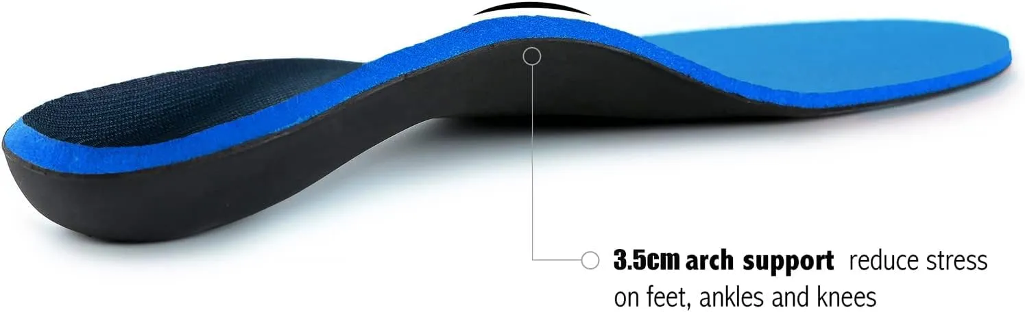 Arch Support Inserts for Men Women - Plantar Fasciitis High Arch Support Insoles, Orthotics Shoe Inserts for Flat Feet, Foot Pain Relief Shock Absorption and Cushioning (Mens 14-14 1/2)