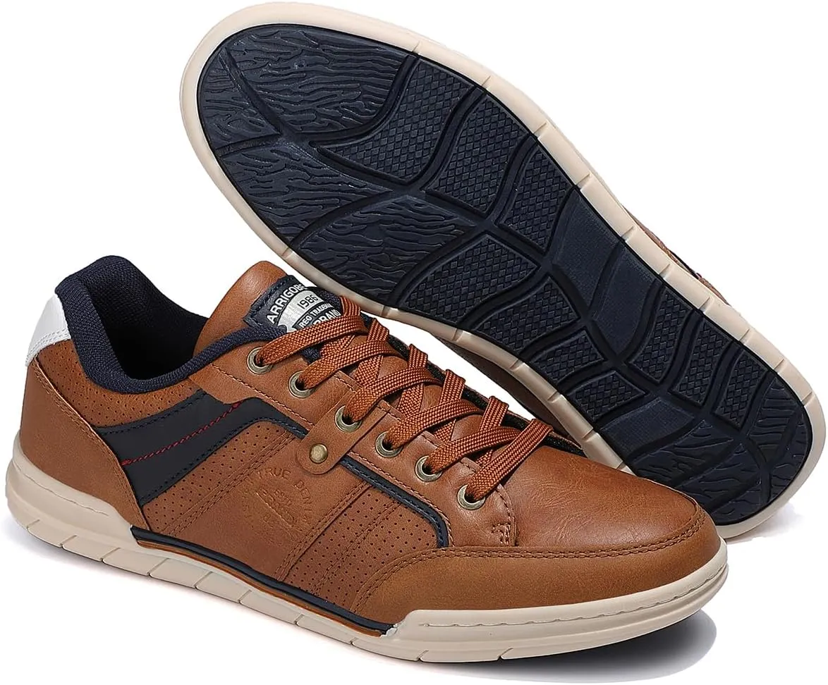 ARRIGO BELLO Mens Casual Shoes Fashion Sneakers Breathable Comfort Classic Lace-Up Low Top Walking Shoes