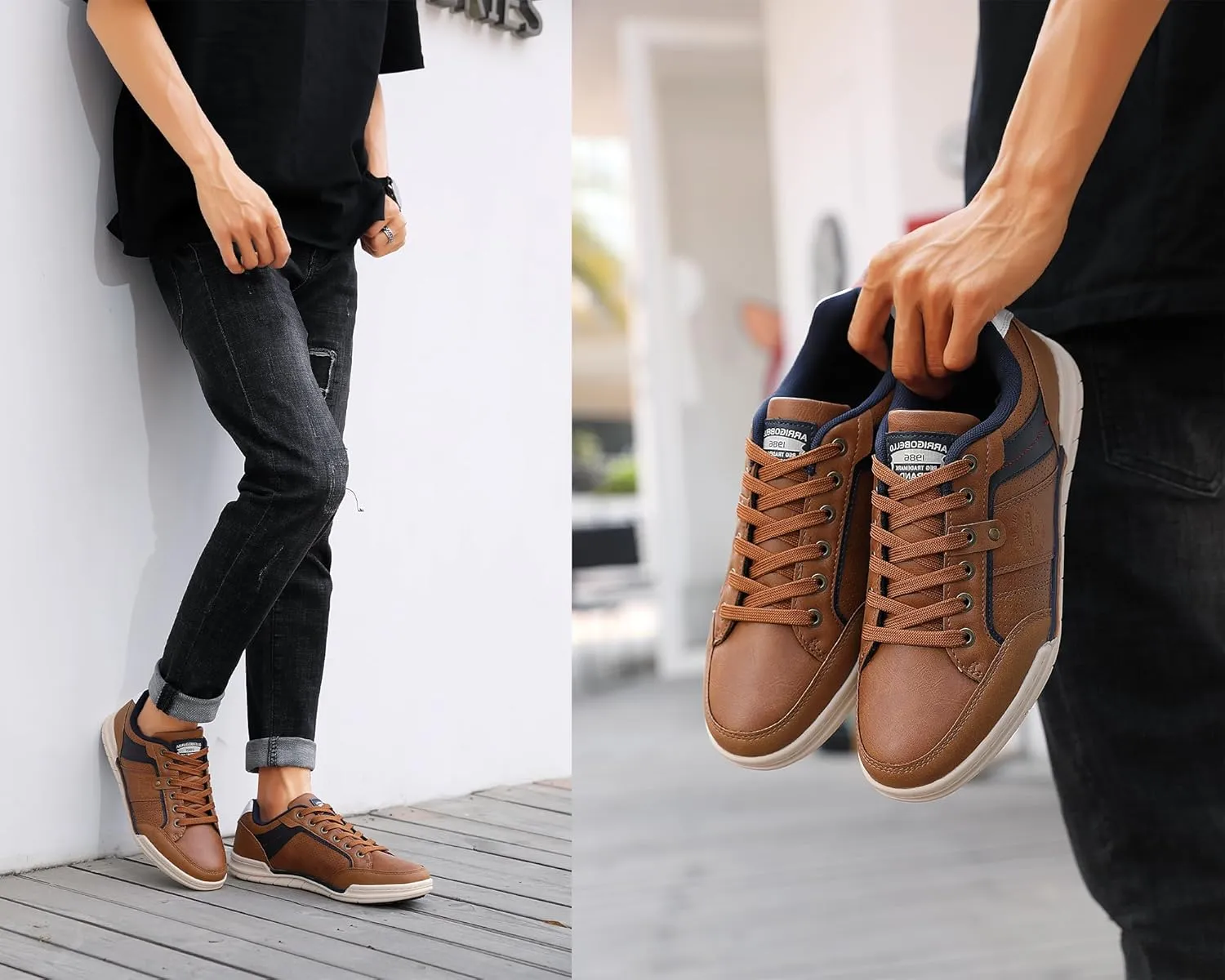 ARRIGO BELLO Mens Casual Shoes Fashion Sneakers Breathable Comfort Classic Lace-Up Low Top Walking Shoes