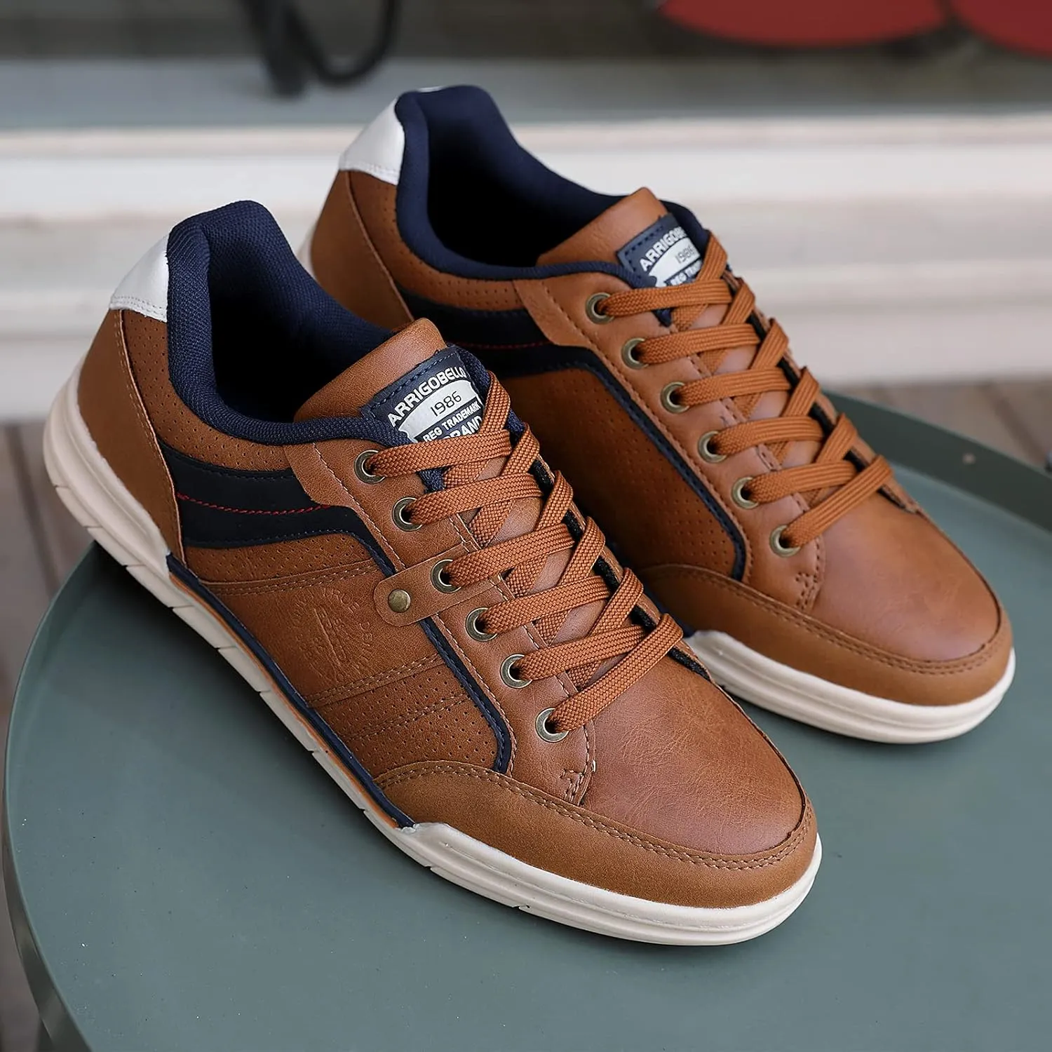 ARRIGO BELLO Mens Casual Shoes Fashion Sneakers Breathable Comfort Classic Lace-Up Low Top Walking Shoes
