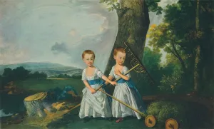 ARTSLSBS vintage Posters Artwork Poster Prints Childrens Dress the Blunt Boys by Johan Zoffany Art Poster Picture for Home Decor 60x90cm