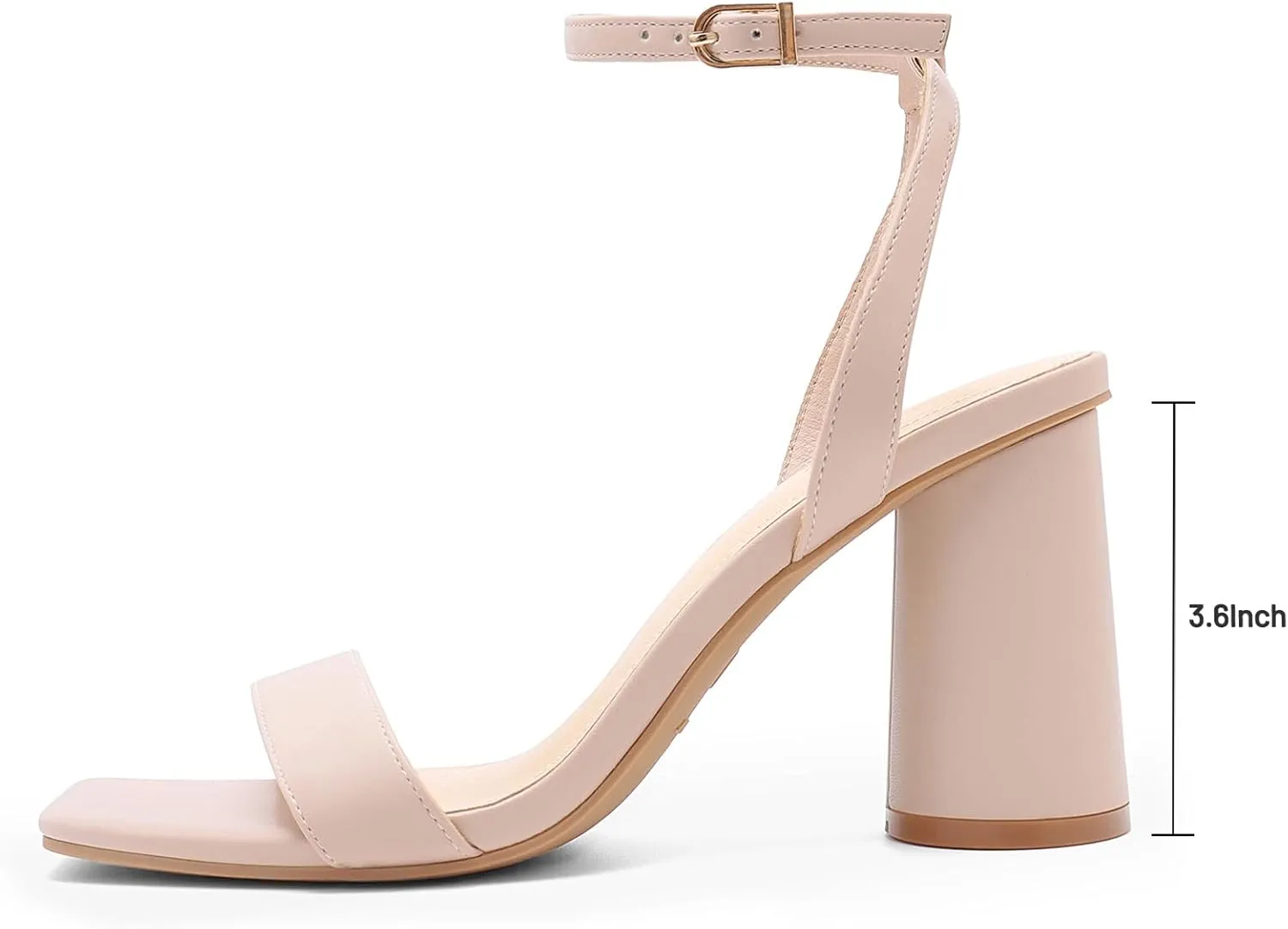 Athlefit Chunky Heels for Women Block Heeled Sandals Square Toe Ankle Strap Fashion High Heels for Prom