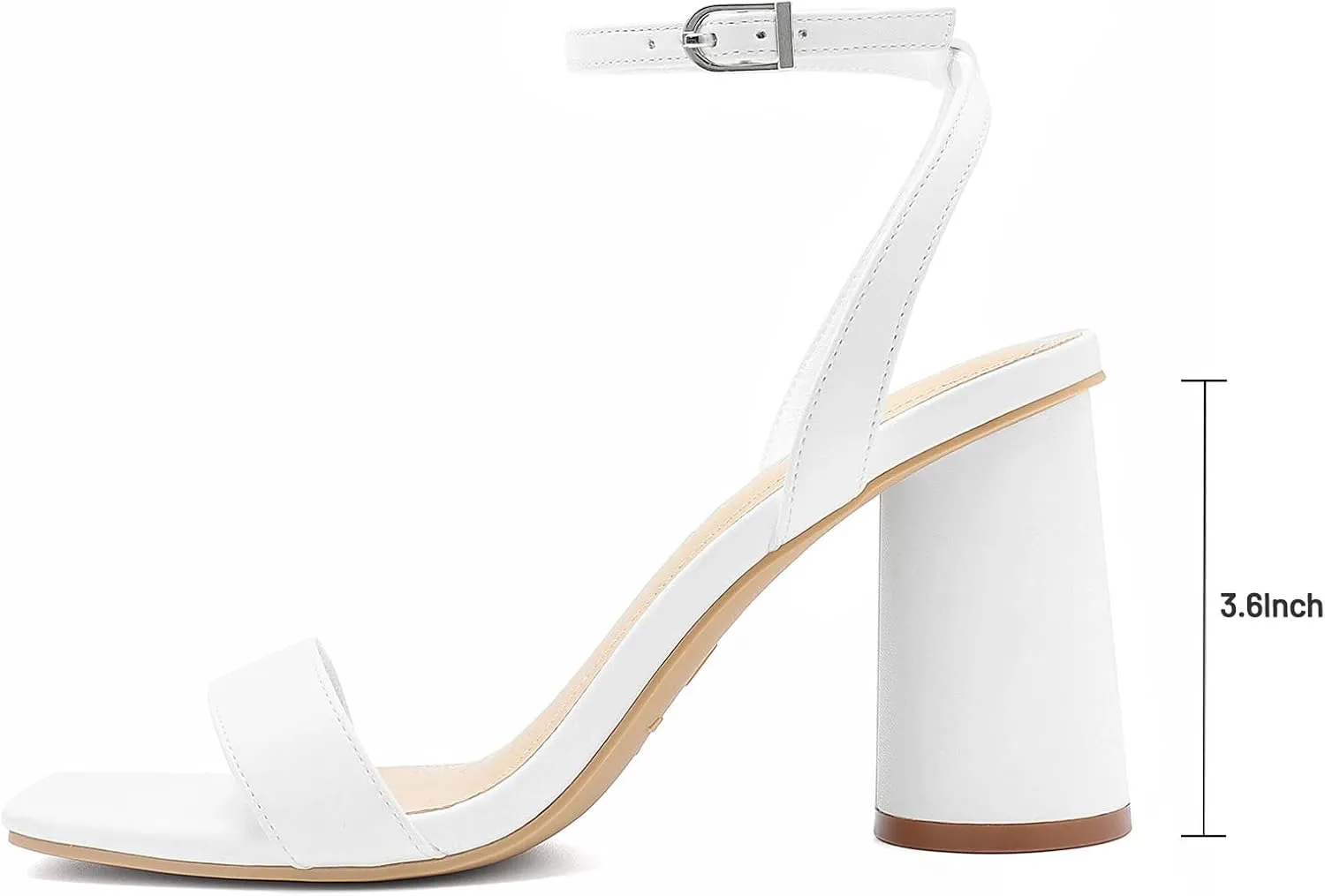 Athlefit Chunky Heels for Women Block Heeled Sandals Square Toe Ankle Strap Fashion High Heels for Prom