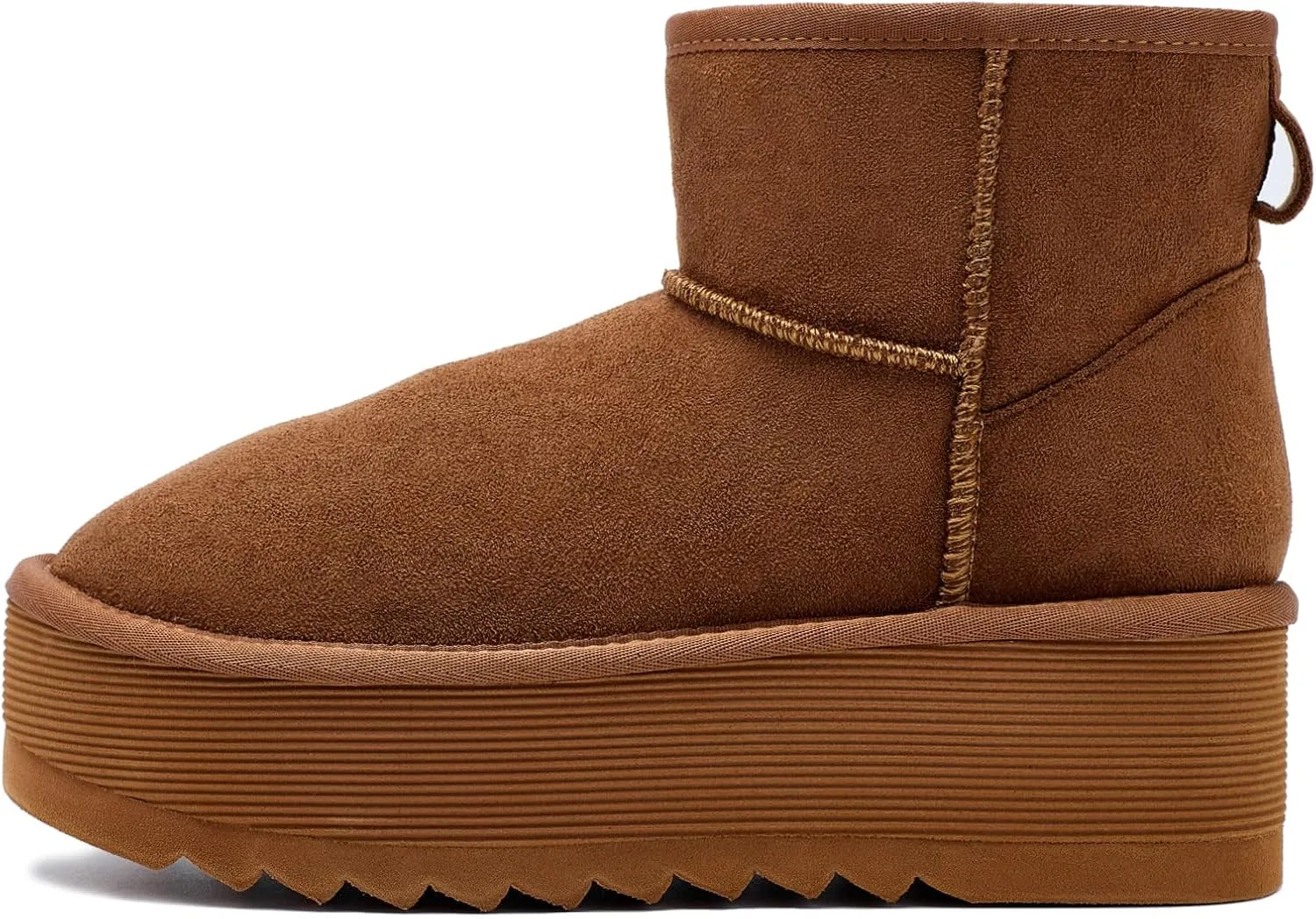 AUSLAND Women‘s Platform Mini Winter Ankle Classic Snow Boots Fleece Lined Warm Comfortable Anti-Slip Boots 9378