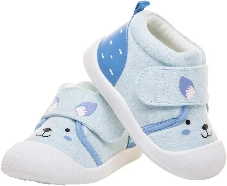 Baby Boys Girls Outdoor Cotton Breathable Sneakers Toddler Cartoon Rubber Soft Bottom Non-Slip First Walker Casual Shoes