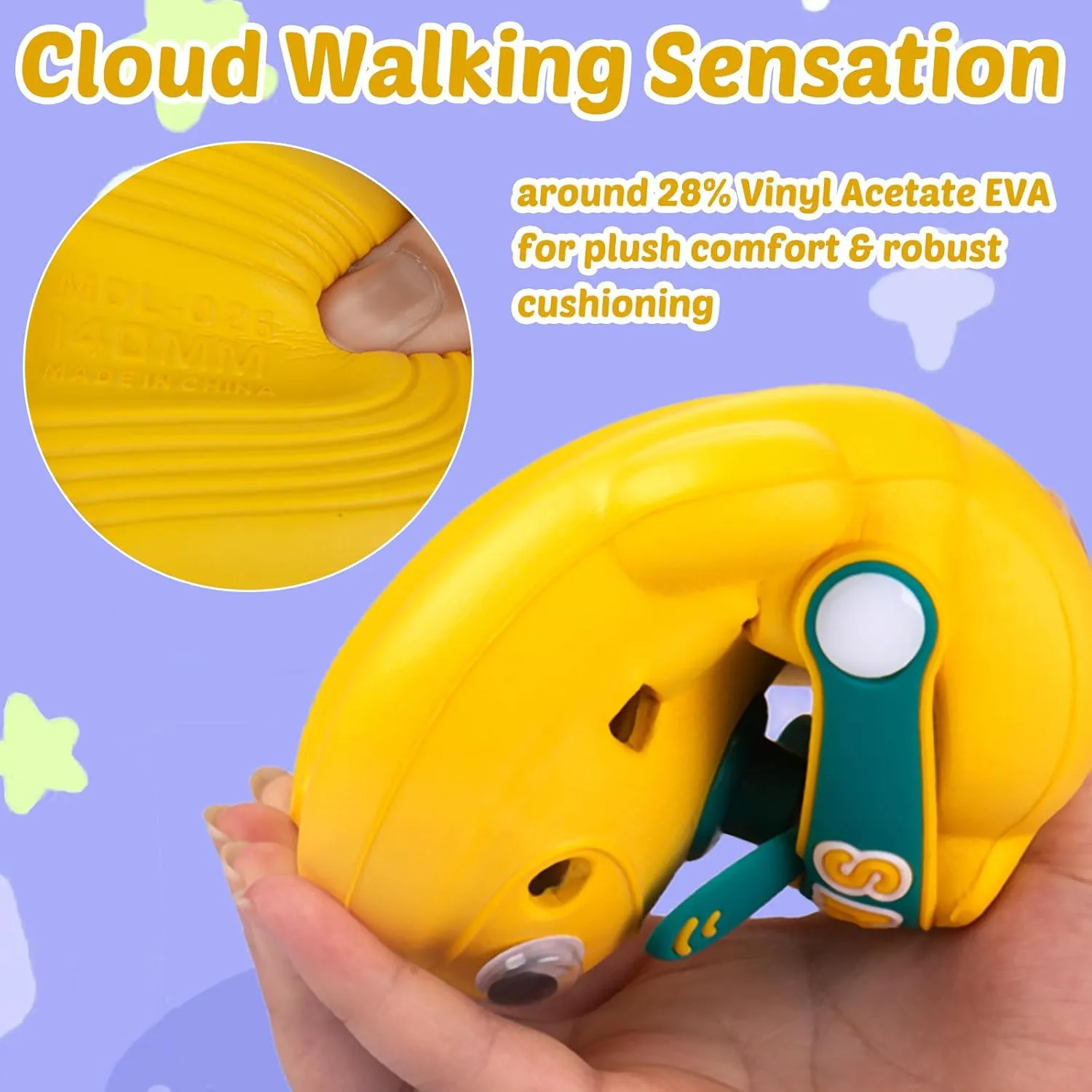 Baby Girls Boys Sandals Kid's Cute Lightweight Shoes Summer Premium Cartoon Sandals Children Caterpillar Non-Slip Beach Water Clogs Shoes Garden Slipper