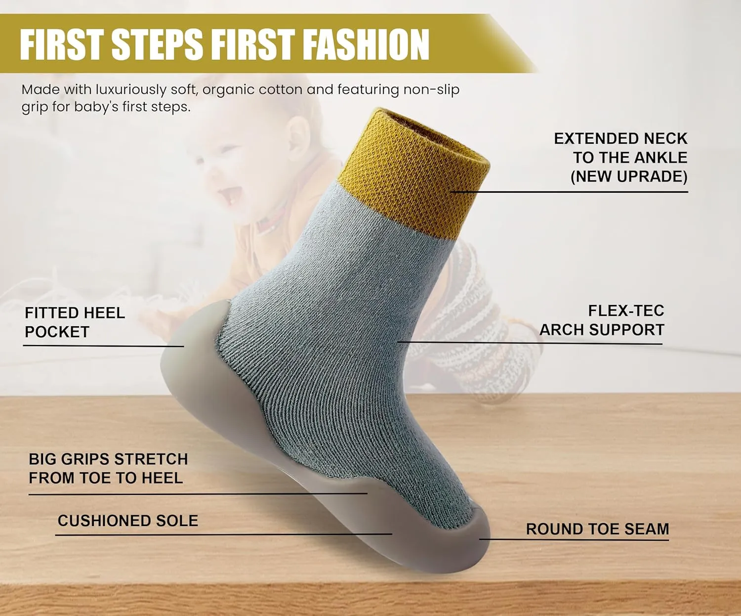 Baby Shoes Boys Girls First Walking Shoes Non Slip Soft Sole Sneakers Toddler Infant Babygirl Sock Shoes