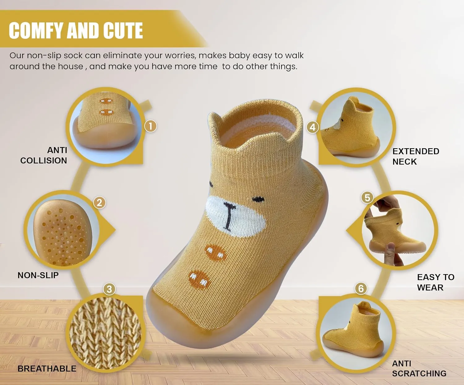 Baby Shoes Boys Girls First Walking Shoes Non Slip Soft Sole Sneakers Toddler Infant Babygirl Sock Shoes