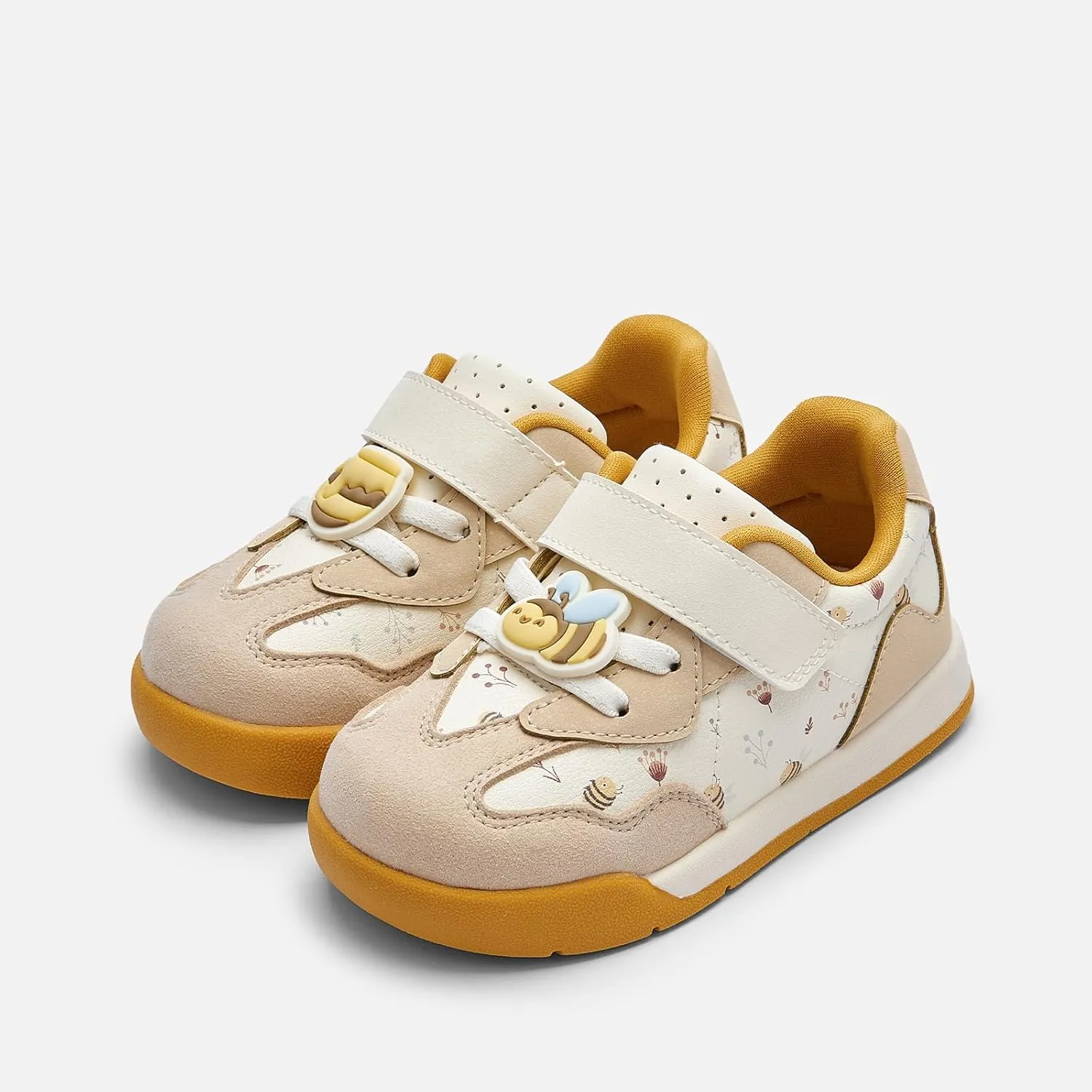 Balabala Toddler Shoes Little Girls Boys Sneakers Kids Wide Barefoot Shoes Baby Cute Walking Shoes Non-Slip Soft Comfortable