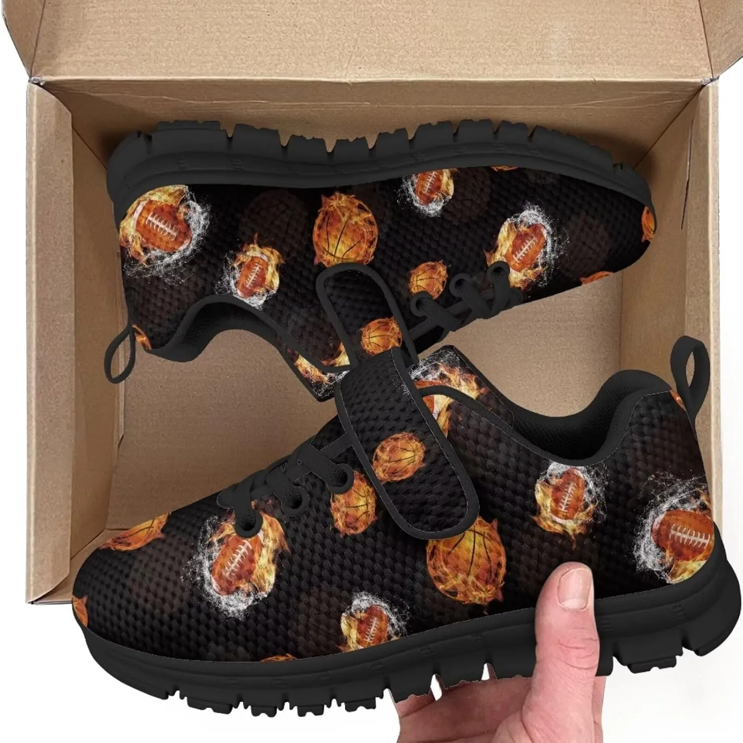 Ball Print Sport Athletic Shoes for Girls Boys Fashion Tennis Sneakers Running Walking Sneaker
