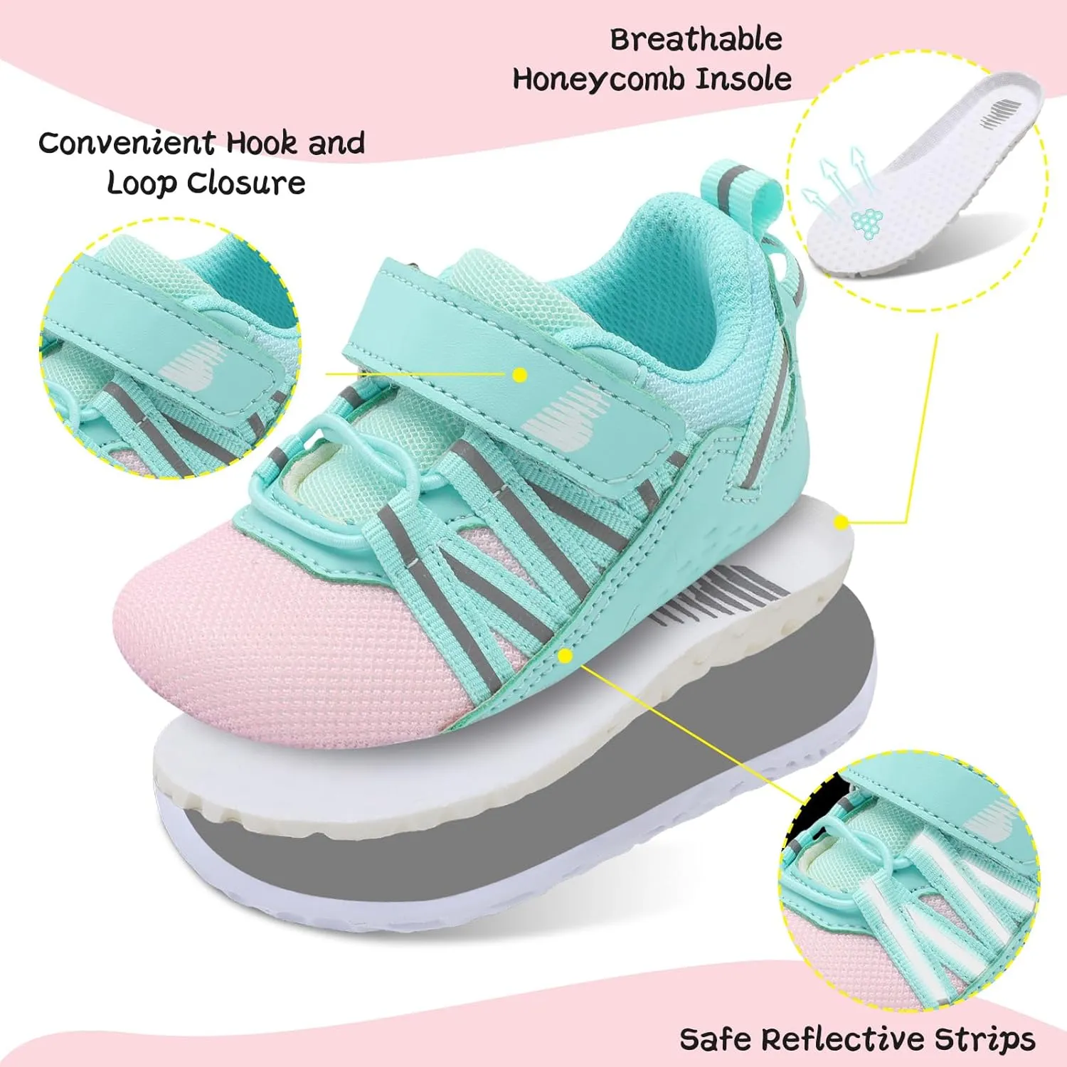 BARERUN Baby Sneakers Toddler Shoes Soft Anti-Slip Sole Newborn First Walkers Infant Toddler Breathable Athletic Running Shoes