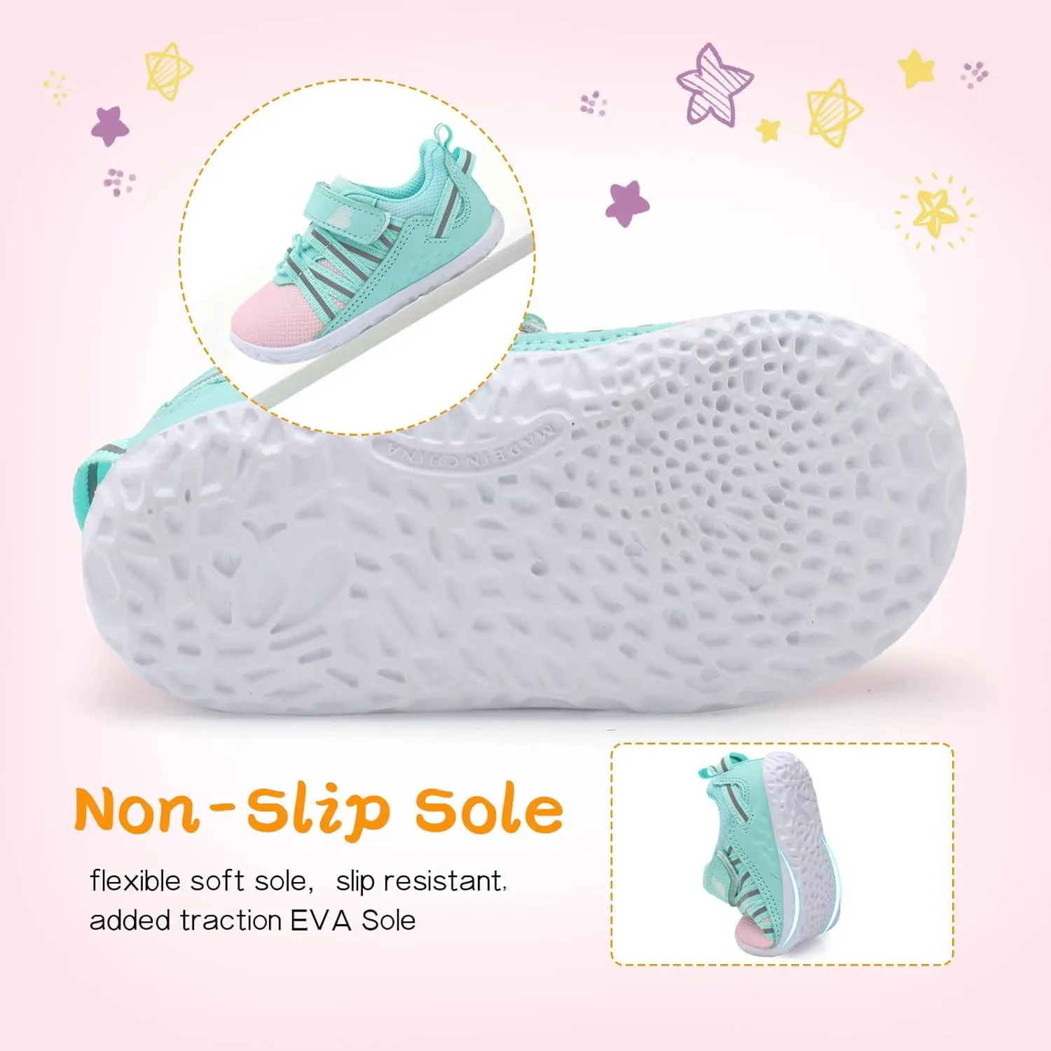 BARERUN Baby Sneakers Toddler Shoes Soft Anti-Slip Sole Newborn First Walkers Infant Toddler Breathable Athletic Running Shoes
