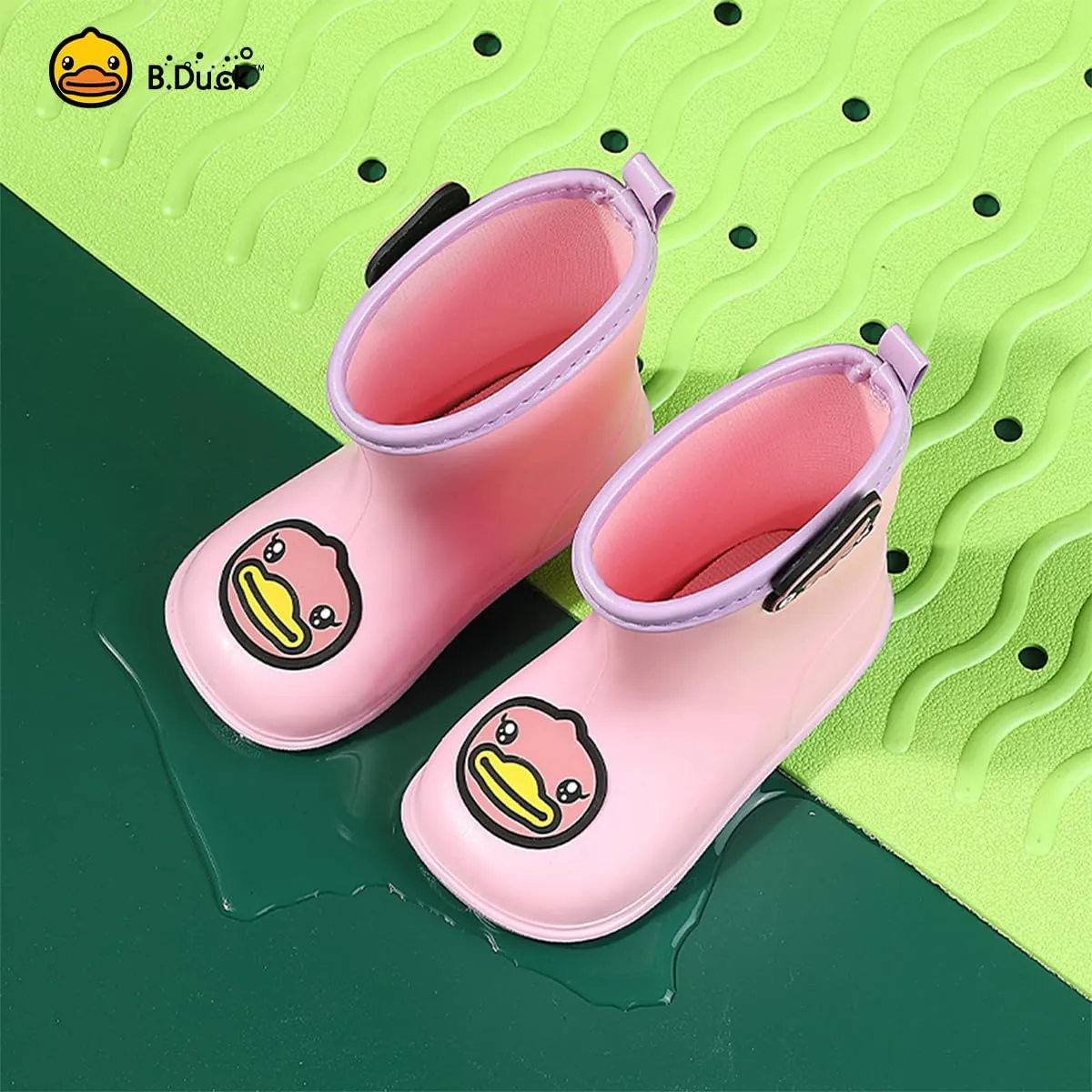 B.Duck Kids Rain Boots for Boys Girls Waterproof Toddler Cartoon Garden Boots