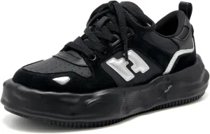 BEAU TODAY Chunky Sneakers for Women, Womens Fashion Sneakers, Breathable Comfort Casual Tennis Shoes, Lightweight Lace-up Sneakers for Travel Gym Work