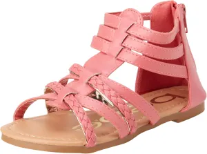 bebe Girls Sandals - Cute Open Toe Braided Strappy Gladiator Summer Sandals, Flower Girl Dress Shoes for Easter Beach Party