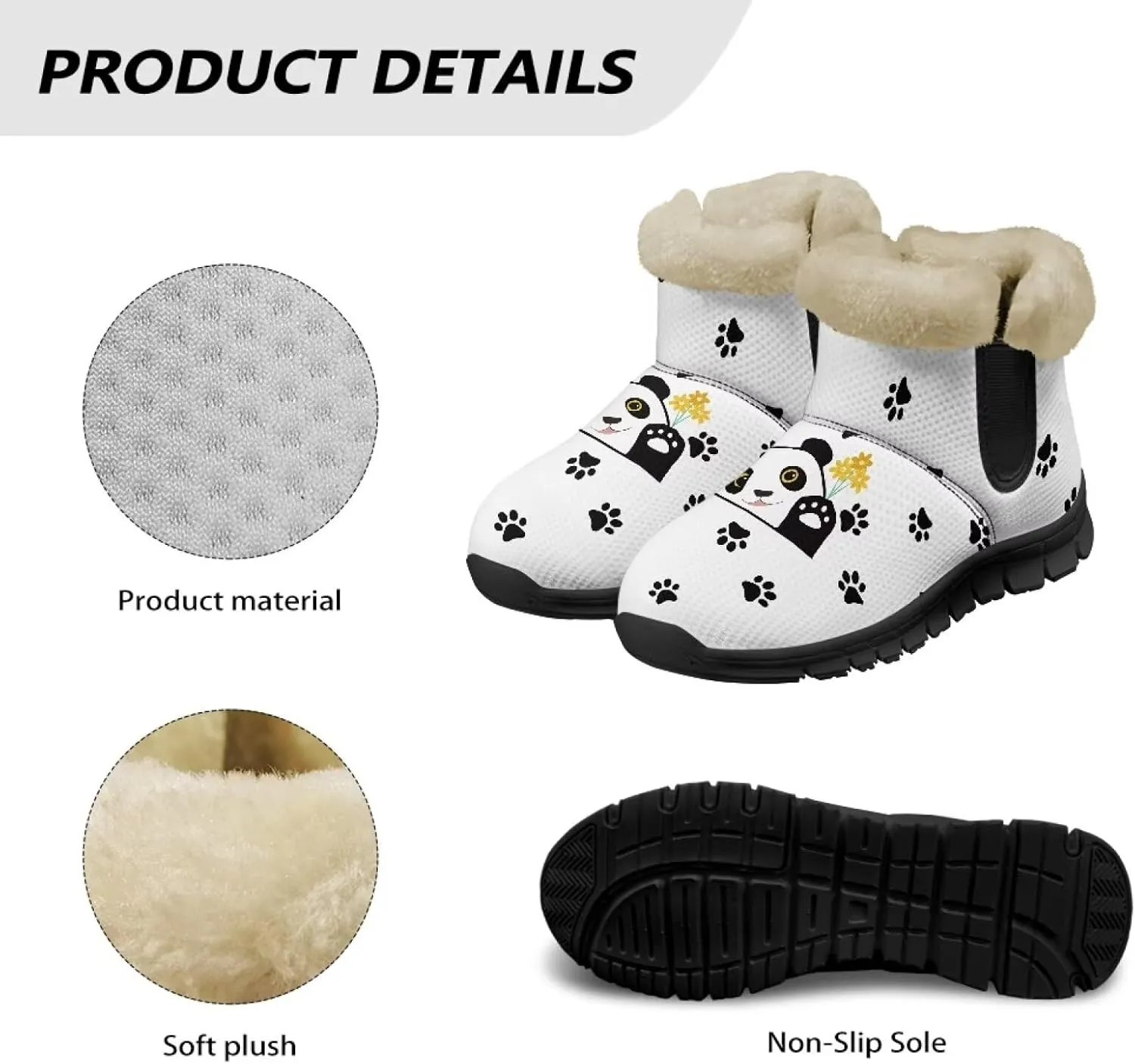 Binienty Womens Winter Boots Fuzzy Warm Snow Boots Ankle Booties Mens Barefoot Boots