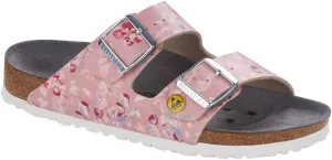 BIRKENSTOCK Arizona Birko-Flor ESD Unisex Adult Work Shoes Arizona Anti-Static Birko-Flor White Size 36 - Normal Footbed, Flowers field rose, 7 US