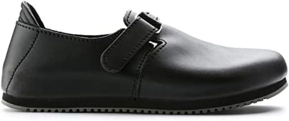 Birkenstock Linz Black Leather Sandals Regular Width