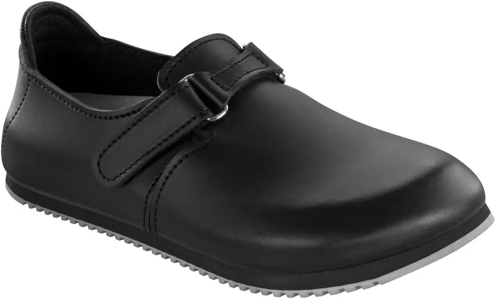 Birkenstock Linz Black Leather Sandals Regular Width