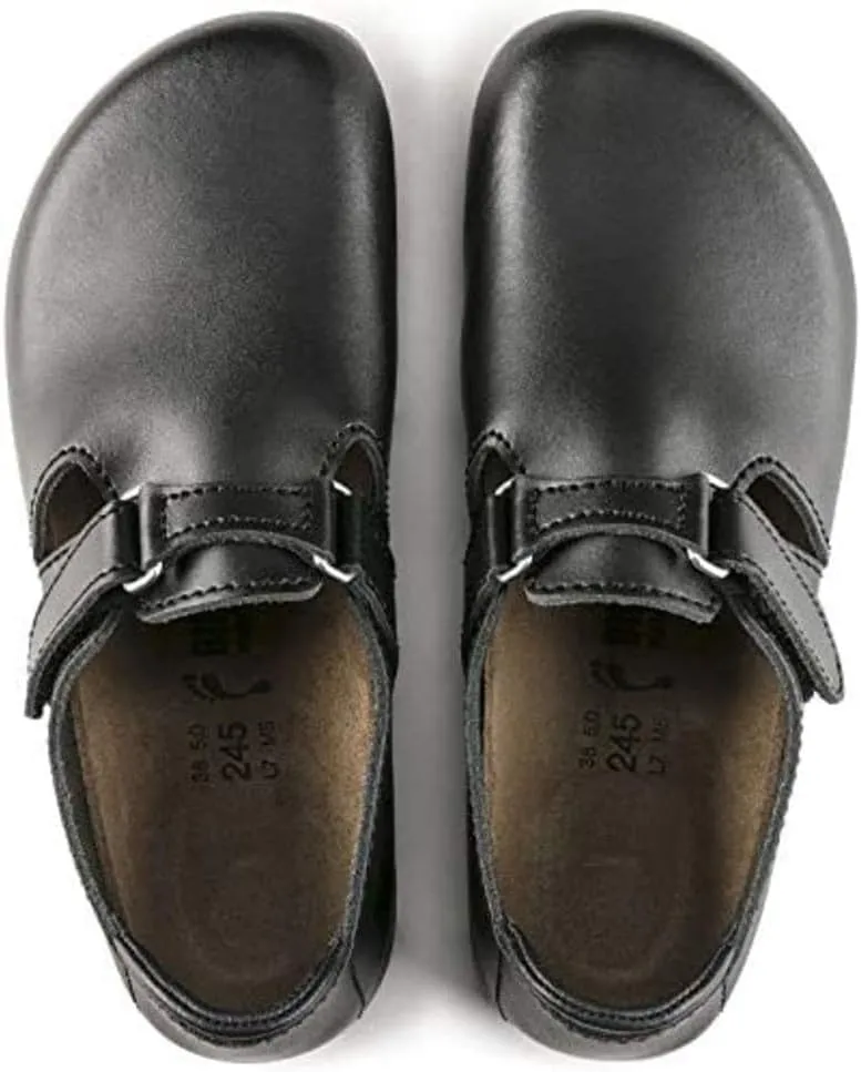 Birkenstock Linz Black Leather Sandals Regular Width