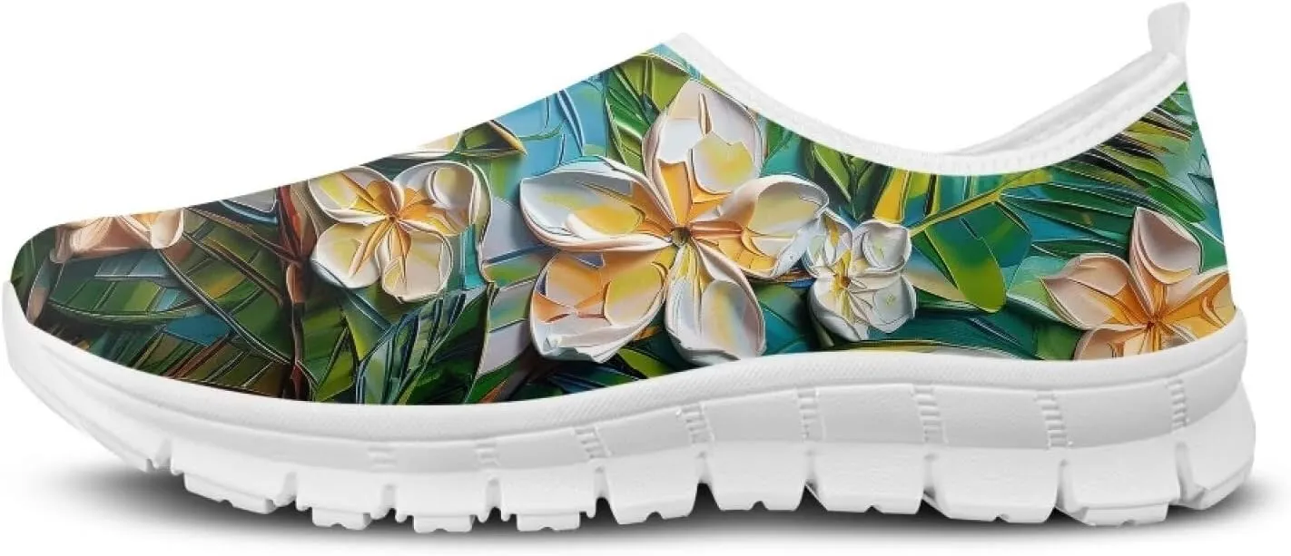 Biyejit Women's Breathable Shoes Comfortable Walking Sneakers Wide Fit Go Walk Slip on Loafers Tennis Soft Summer Shoes