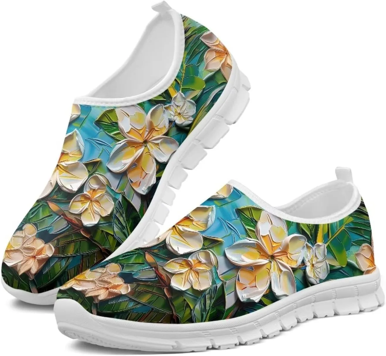 Biyejit Women's Breathable Shoes Comfortable Walking Sneakers Wide Fit Go Walk Slip on Loafers Tennis Soft Summer Shoes