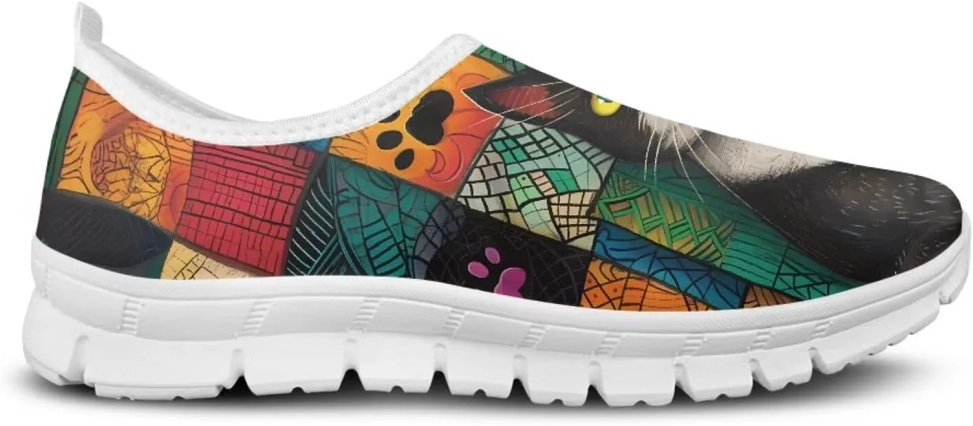 Biyejit Women's Breathable Shoes Comfortable Walking Sneakers Wide Fit Go Walk Slip on Loafers Tennis Soft Summer Shoes