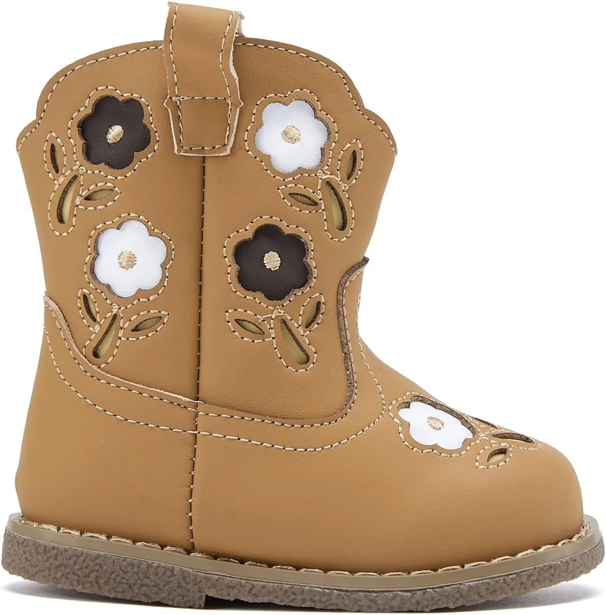 BMCiTYBM Baby Cowboy Cowgirl Boots Infant Western Boots Toddler Boys Girls Round Toe Riding Mid Calf Boots All Seasons for 6 9 12 18 24 Months