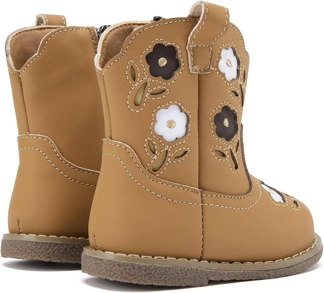 BMCiTYBM Baby Cowboy Cowgirl Boots Infant Western Boots Toddler Boys Girls Round Toe Riding Mid Calf Boots All Seasons for 6 9 12 18 24 Months